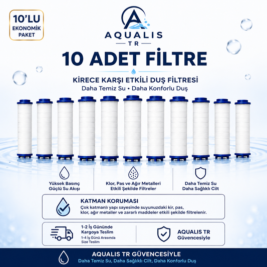 AQUALIS TR Duş Başlığı Yedek Filtresi – 10'lu Ekonomik Paket